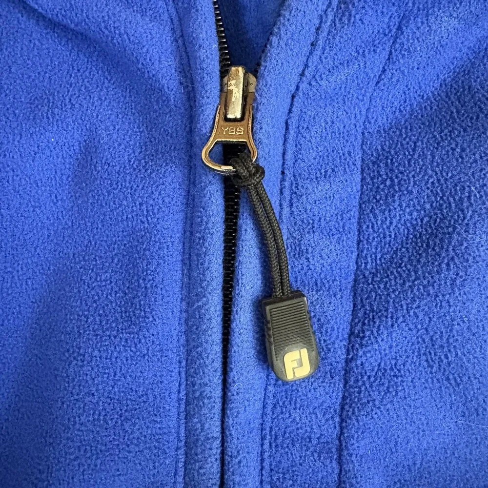FootJoy DryJoys Fleece Pullover Mens M Blue 1/4 Zip Golf Long Sleeve Performance